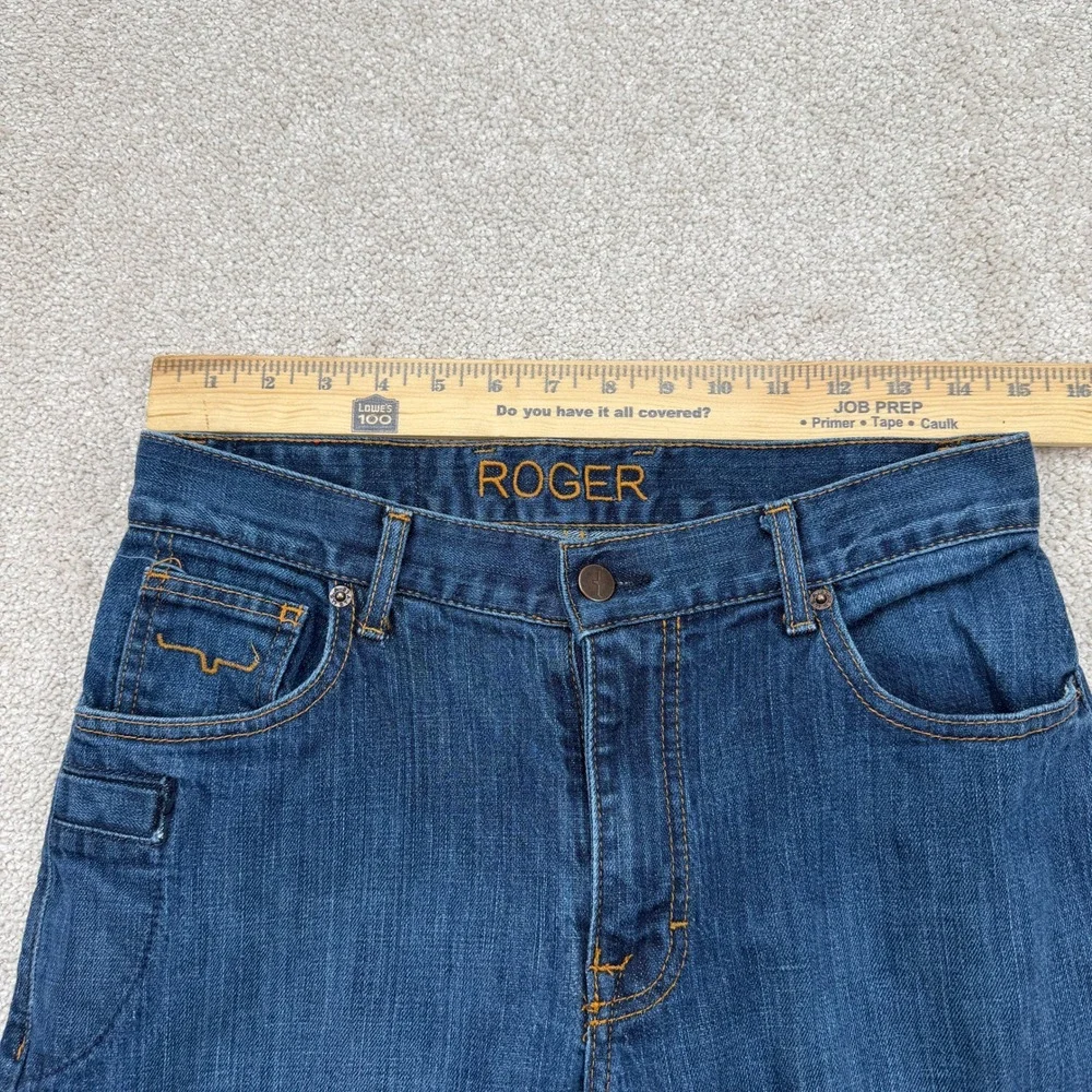 Kimes Ranch Mens 31x32 (Fit 30x33) Roger Jeans Blue Straight Leg Made USA Denim